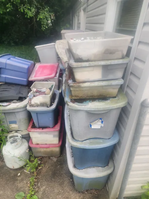 Junk removal — storage totes and household items to haul away